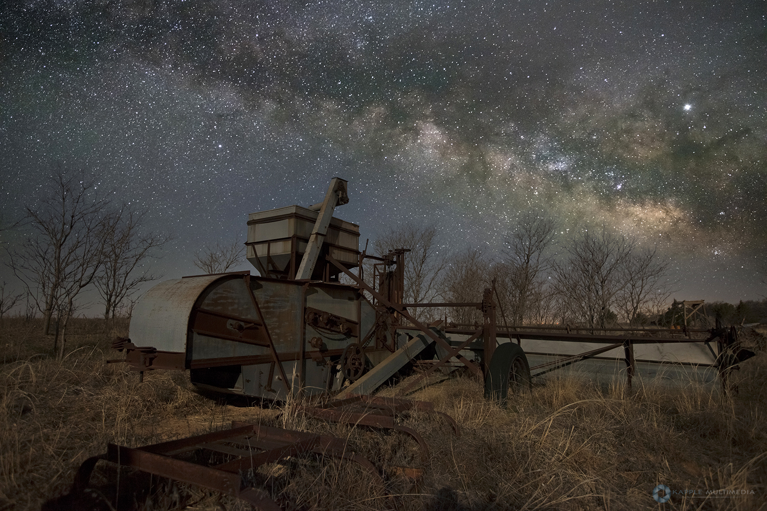 Abandoned combine harvester